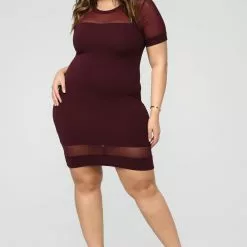 Fashion Nova Thinking Of You Dress - Merlot