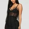 Fashion Nova Avenge Mesh Dress - Black