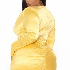 Fashion Nova Champagne Bottles Satin Mini Dress - Yellow -Fashion Nova Dresses Shop 01 13 22Studio4 ME MJ 09 47 08 8 VD7718 Yellow 0075 PLUS KS