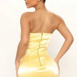 Fashion Nova Guest List Satin Micro Mini Dress - Yellow -Fashion Nova Dresses Shop 01 14 22Studio1 RT MJ 10 22 02 7 DR2205 Yellow 2966 SG