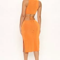 Fashion Nova Start Off Right Slinky Midi Dress - Orange -Fashion Nova Dresses Shop 01 14 22Studio1 RT MJ 10 42 07 13 JD44530 Orange 3031 EH