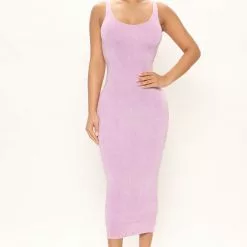 Fashion Nova Your Needs Met Mineral Wash Dress - Lavender/combo