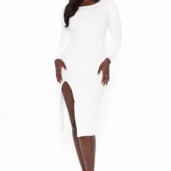 Fashion Nova Date Daze Ribbed Midi Dress - White -Fashion Nova Dresses Shop 01 20 21Studio3 RT CP 14 46 11 44 RD41506L White 0550 WG