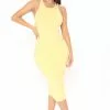 Fashion Nova On My Mind Midi Dress - Yellow