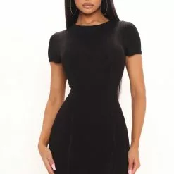 Fashion Nova Kelly Mini Dress - Black