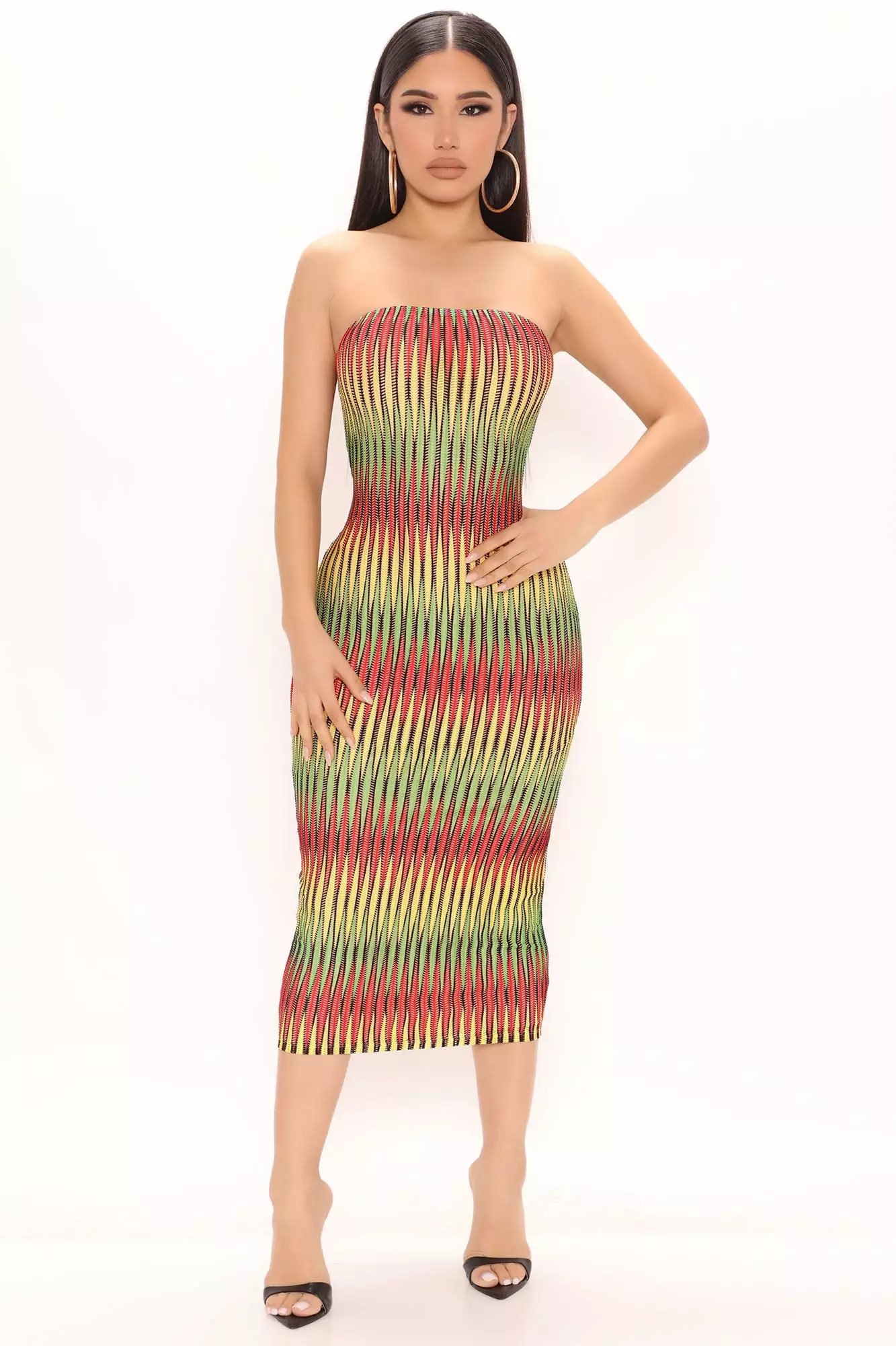 Fashion Nova Bermuda Baby Midi Dress - Green/combo 3 Fashion Nova Bermuda Baby Midi Dress - Green/combo