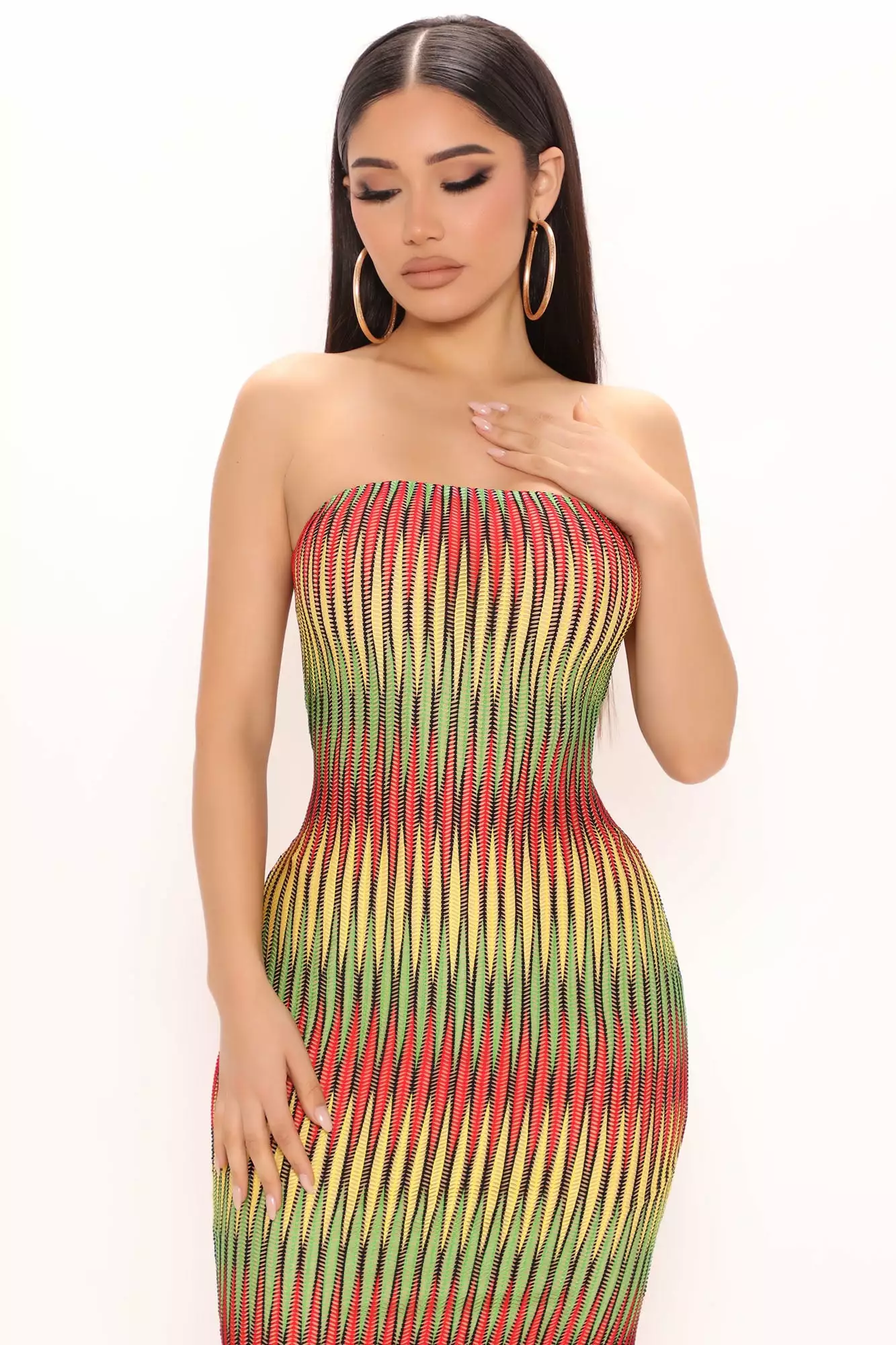 Fashion Nova Bermuda Baby Midi Dress - Green/combo 4 Fashion Nova Bermuda Baby Midi Dress - Green/combo - Image 2