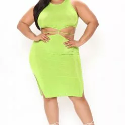 Fashion Nova Start Off Right Slinky Midi Dress - Lime -Fashion Nova Dresses Shop 01 25 22Studio4 RT MJ 11 21 38 34 JD44530 Lime 1032 PLUS KL