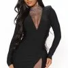 Fashion Nova Beginning To Wonder Bandage Mini Dress - Black