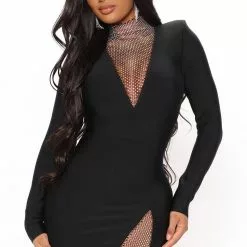 Fashion Nova Beginning To Wonder Bandage Mini Dress - Black