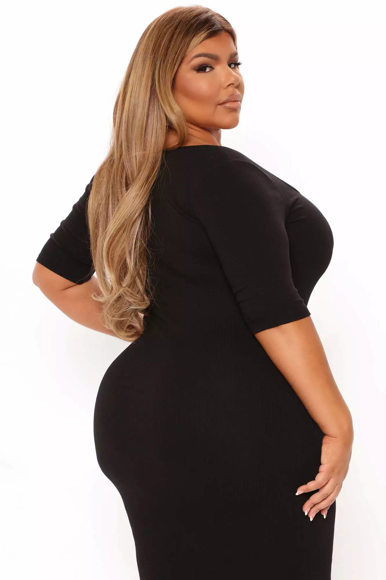 Fashion Nova A Little Bossy Midi Dress - Black 10 Fashion Nova A Little Bossy Midi Dress - Black - Image 8