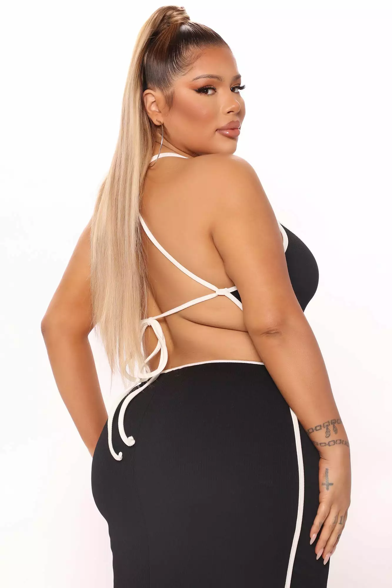 Fashion Nova Tie Me A River Ribbed Midi Dress - Black 10 Fashion Nova Tie Me A River Ribbed Midi Dress - Black - Image 8