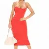 Fashion Nova Bouncing Back Midi Dress - Red