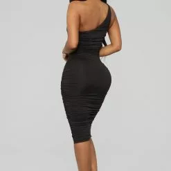 Fashion Nova Barely Know Me One Shoulder Midi Dress - Black -Fashion Nova Dresses Shop 01 30 19 Studio 2 DV 16 28 27 D1747 Black 9 AG scaled