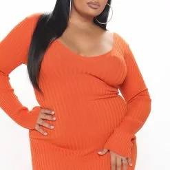 Fashion Nova Kallan Knit Dress - Orange -Fashion Nova Dresses Shop 02 01 21Studio3 MS OD 14 40 51 55 21449 Orange PLUS 0724 RA