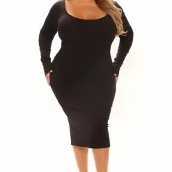 Fashion Nova Desire Double Scoop Snatched Midi Dress - Black 14 Fashion Nova Desire Double Scoop Snatched Midi Dress - Black -Fashion Nova Dresses Shop 02 02 22Studio1 RT RL 11 35 47 32 D14313 Black 14322 PLUS KS