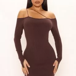 Fashion Nova Hilaria Ribbed Midi Dress - Brown -Fashion Nova Dresses Shop 02 02 22Studio3 SN MJ 14 07 59 68 NW0005 Brown 0773 SG