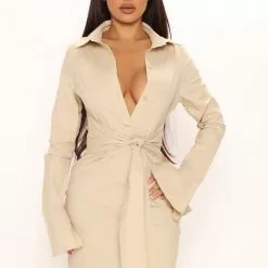 Fashion Nova Priyah Poplin Midi Dress - Taupe -Fashion Nova Dresses Shop 02 03 22Studio3 MS 11 34 36 47 D7799C Taupe P 1205 WG