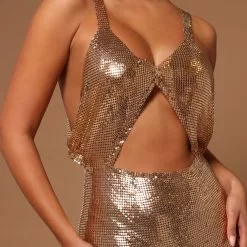Fashion Nova Amelia Chainmail Cut Out Mini Dress - Gold -Fashion Nova Dresses Shop 02 03 22Studio5 SN KP 11 31 01 14 GWC566 Gold 0031 SG