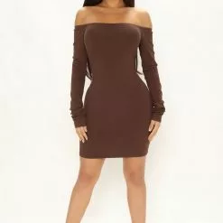 Fashion Nova Alpha Off Shoulder Snatched Mini Dress - Coco