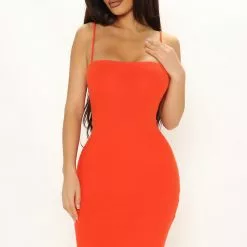 Fashion Nova Nikki Midi Dress - Tomato Red -Fashion Nova Dresses Shop 02 04 22Studio3 KS KP 10 13 14 15 RD44789 Red 0054 SG