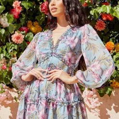 Fashion Nova In A Ruffle Mini Dress - Blue/combo -Fashion Nova Dresses Shop 02 06 20 D2 Spring Editorial JP AM 12 26 11 0506 RG DM