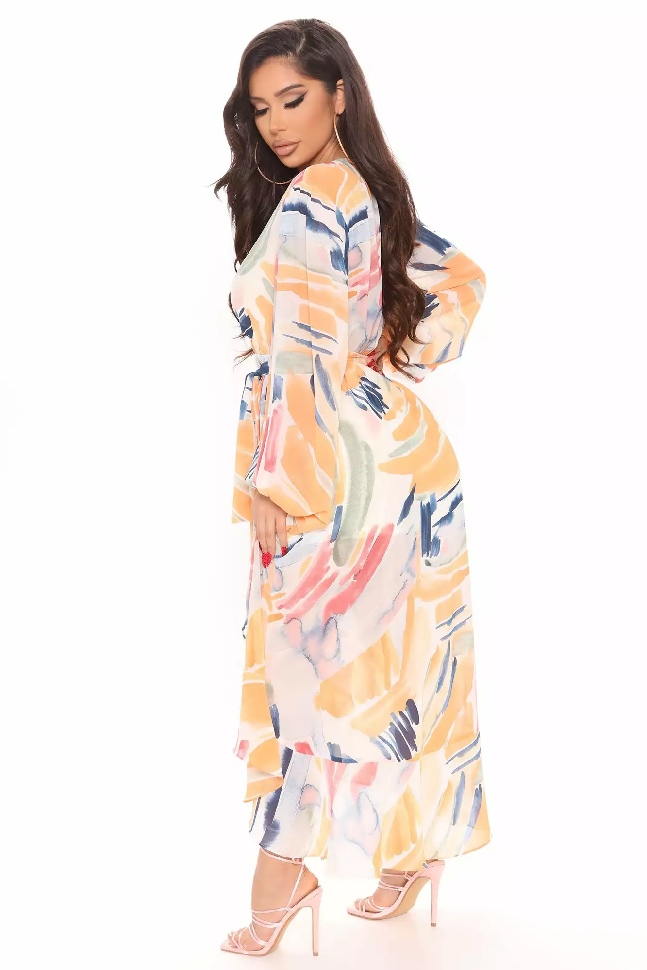 Fashion Nova Nadine Long Sleeve Midi Dress - Navy/combo 6 Fashion Nova Nadine Long Sleeve Midi Dress - Navy/combo - Image 4