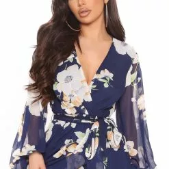 Fashion Nova Floral Fever Midi Dress - Navy/combo -Fashion Nova Dresses Shop 02 12 21Studio2 PA SD 12 31 09 21 DM1919 Navycombo 7132 NT