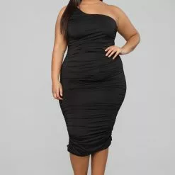 Fashion Nova Barely Know Me One Shoulder Midi Dress - Black -Fashion Nova Dresses Shop 02 14 19 Studio 3 AB 10 08 23 D1747 Black 0533 NT scaled
