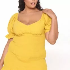 Fashion Nova Smock And The City Mini Dress - Mustard -Fashion Nova Dresses Shop 02 15 21Studio2 PA RL 10 24 48 PLUS 31070N Mustard P 7621 RA