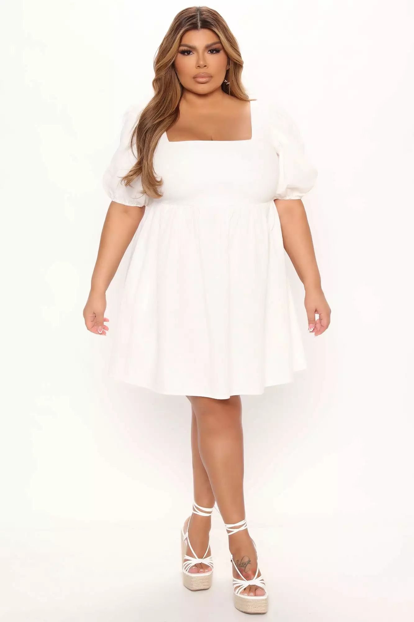 Fashion Nova Be My Baby Doll Mini Dress - White - Image 5