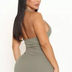 Fashion Nova Isabelle Halter Midi Dress - Olive -Fashion Nova Dresses Shop 02 15 22Studo2 DD AC 11 58 50 31 73430 Olive 1547 PB