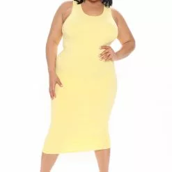 Fashion Nova On My Mind Midi Dress - Yellow -Fashion Nova Dresses Shop 02 16 21Studio4 MS 14 38 24 53 RD43082 Yellow 53194 PLUS JK