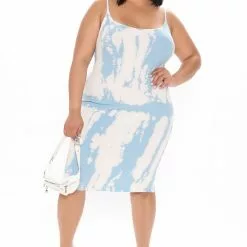 Fashion Nova Not Phased Tie Dye Midi Dress - Light Blue -Fashion Nova Dresses Shop 02 16 21Studio4 MS 15 20 20 70 AD2710FN LightBluer 53548 PLUS RG