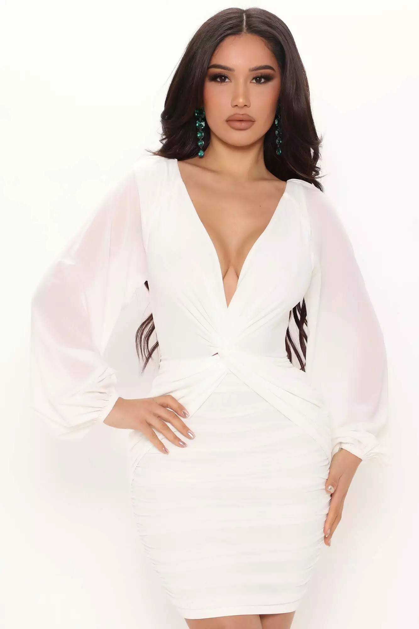 Fashion Nova Mich Mesh Mini Dress - White 4 Fashion Nova Mich Mesh Mini Dress - White - Image 2
