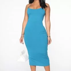 Fashion Nova Upgrading Midi Dress - Teal