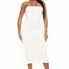 Fashion Nova Tanya Double Lined Midi Dress - White
