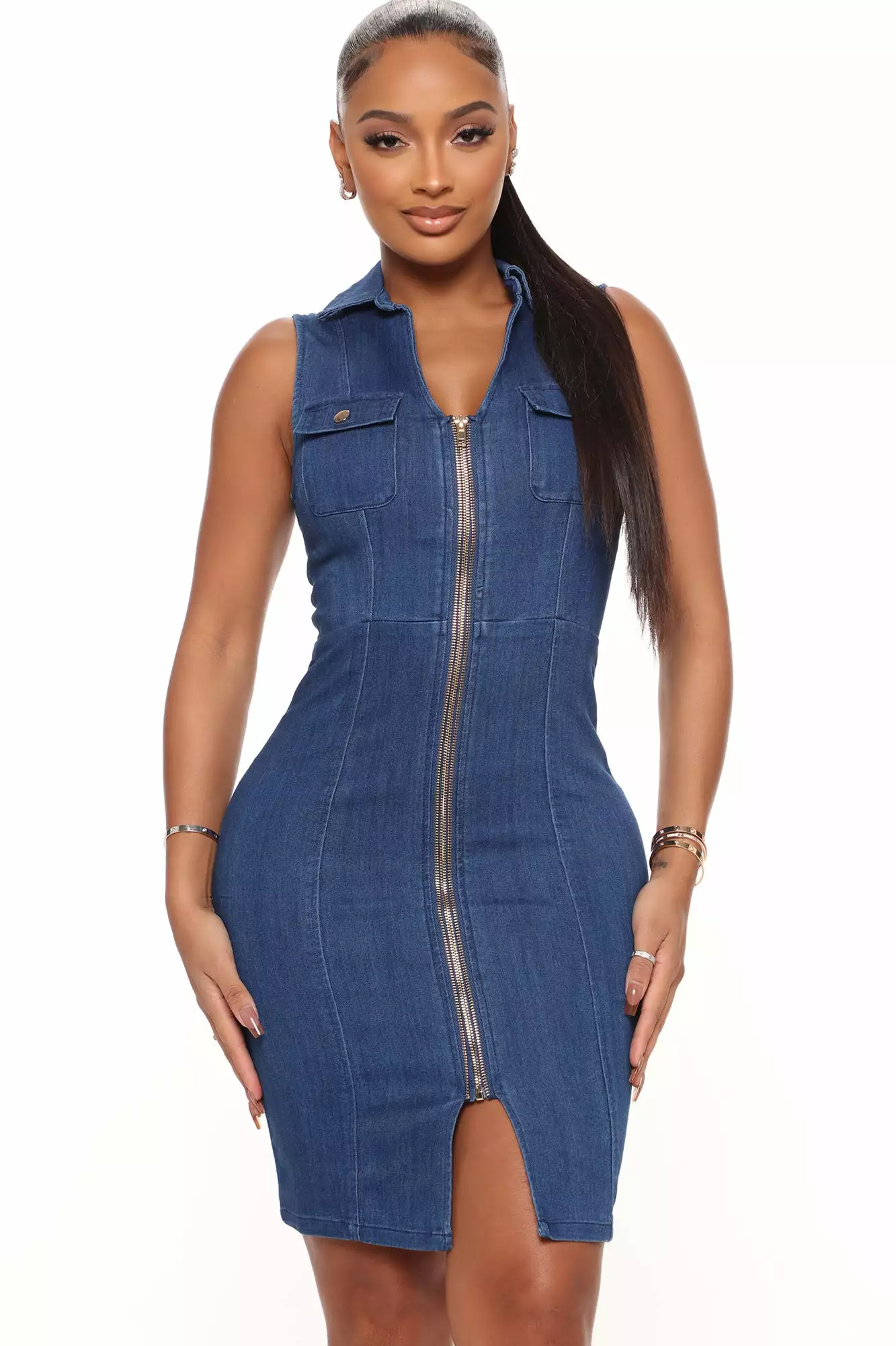 Fashion Nova Amaryllis Denim Mini Dress - Dark Wash 7 Fashion Nova Amaryllis Denim Mini Dress - Dark Wash - Image 5