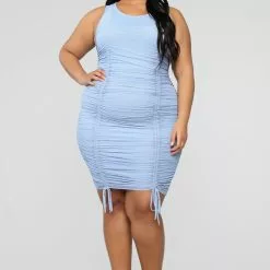 Fashion Nova Sweet Attitude Ruched Mesh Mini Dress - Blue -Fashion Nova Dresses Shop 02 22 19 Studio 4 RM 11 26 07 D9682MESH Blue 36408 WG scaled