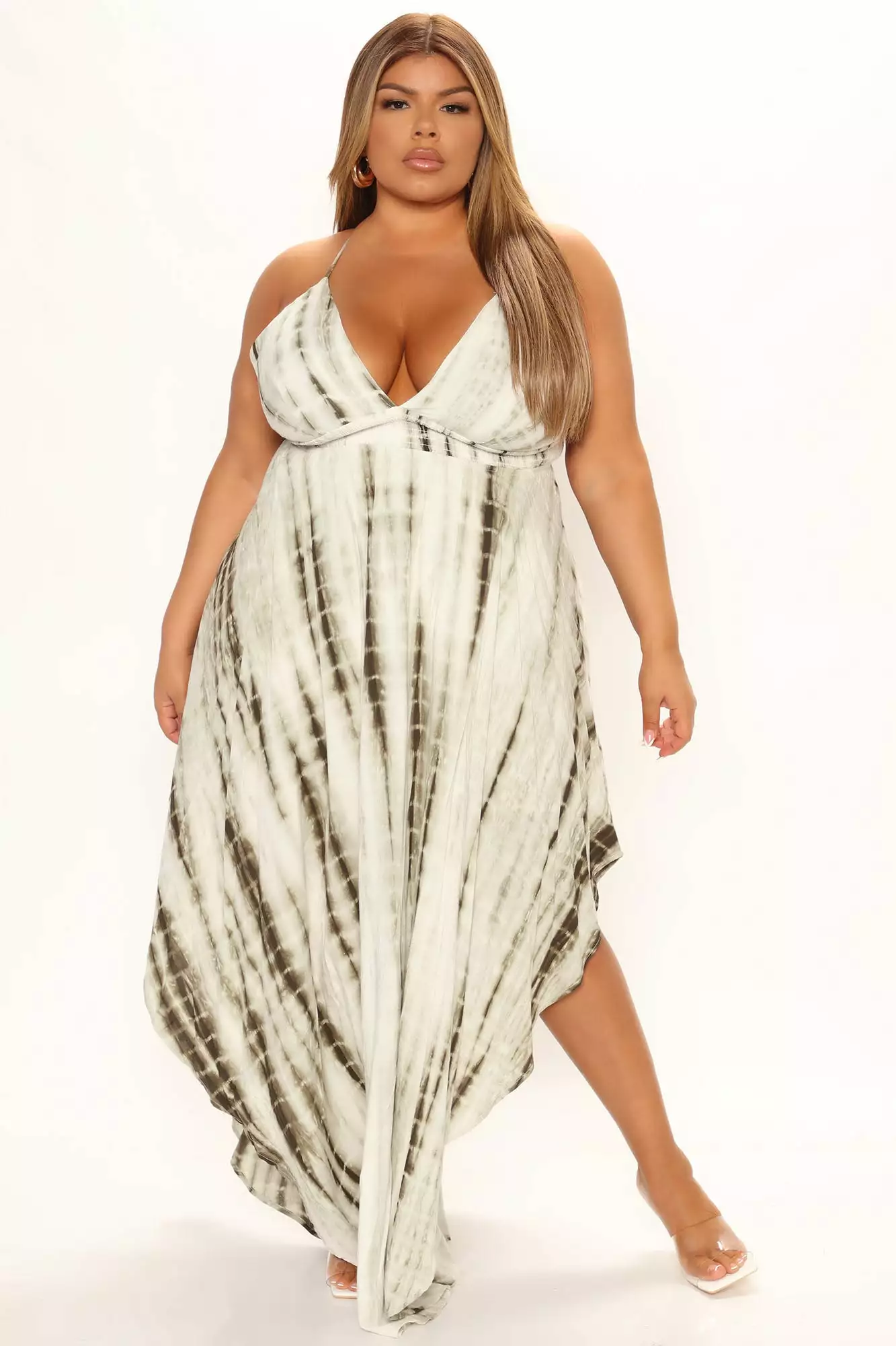 Fashion Nova Brunching Mood Tie Dye Maxi Dress - Olive/combo 7 Fashion Nova Brunching Mood Tie Dye Maxi Dress - Olive/combo - Image 5
