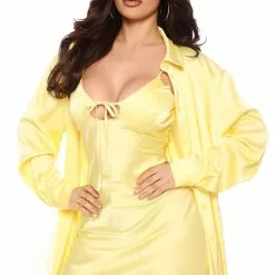 Fashion Nova On Tour Satin Dress Set - Yellow -Fashion Nova Dresses Shop 02 22 22Studio3 ME LT 09 46 27 4 TD7809C Yellow P 1790 KS