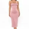 Fashion Nova Tanya Double Lined Midi Dress - Mauve