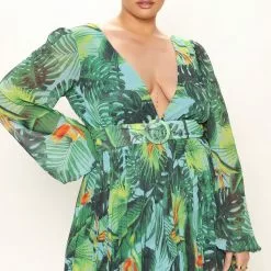 Fashion Nova Nights In Paradise Printed Maxi Dress - Green/combo -Fashion Nova Dresses Shop 02 23 22Studio1 DM MJ 09 42 33 3 LD6877FN GreenCombo 4862 PLUS EH