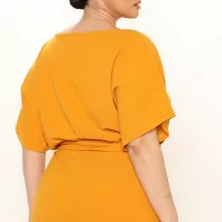 Fashion Nova Please Hold Midi Dress - Mustard -Fashion Nova Dresses Shop 02 23 22Studio1 DM MJ 09 51 56 6 D2899 Mustard 4902 PLUS EH