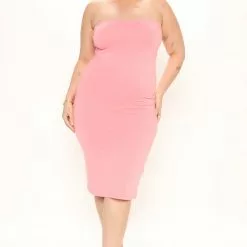 Fashion Nova Mia 2 Pack Midi Dress - Pink/combo -Fashion Nova Dresses Shop 02 23 22Studio1 DM MJ 13 13 37 36 J9G9681C PinkCombo 5265 PLUS WG