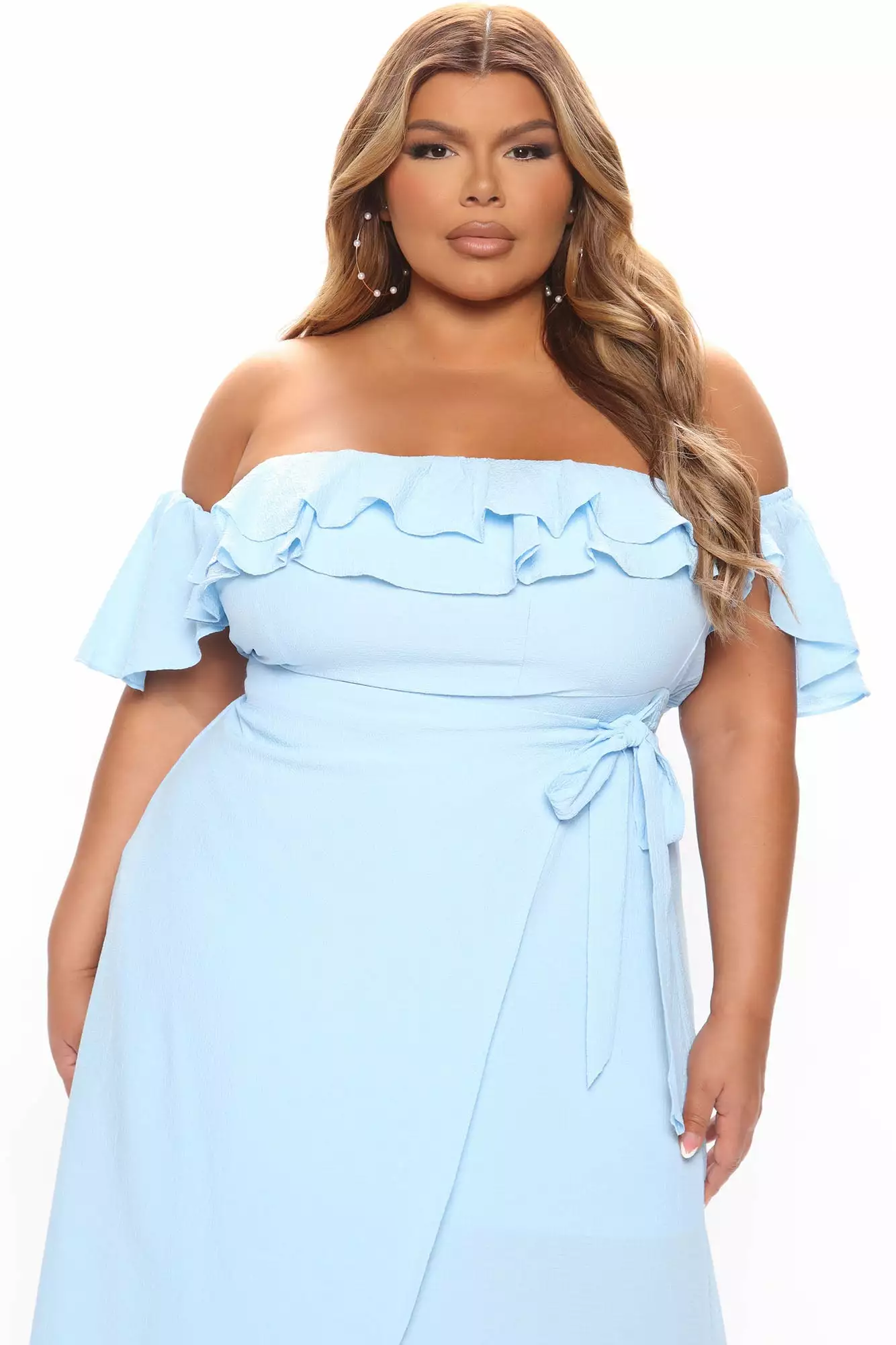 Fashion Nova Mara Off Shoulder Maxi Dress - Light Blue 10 Fashion Nova Mara Off Shoulder Maxi Dress - Light Blue - Image 8