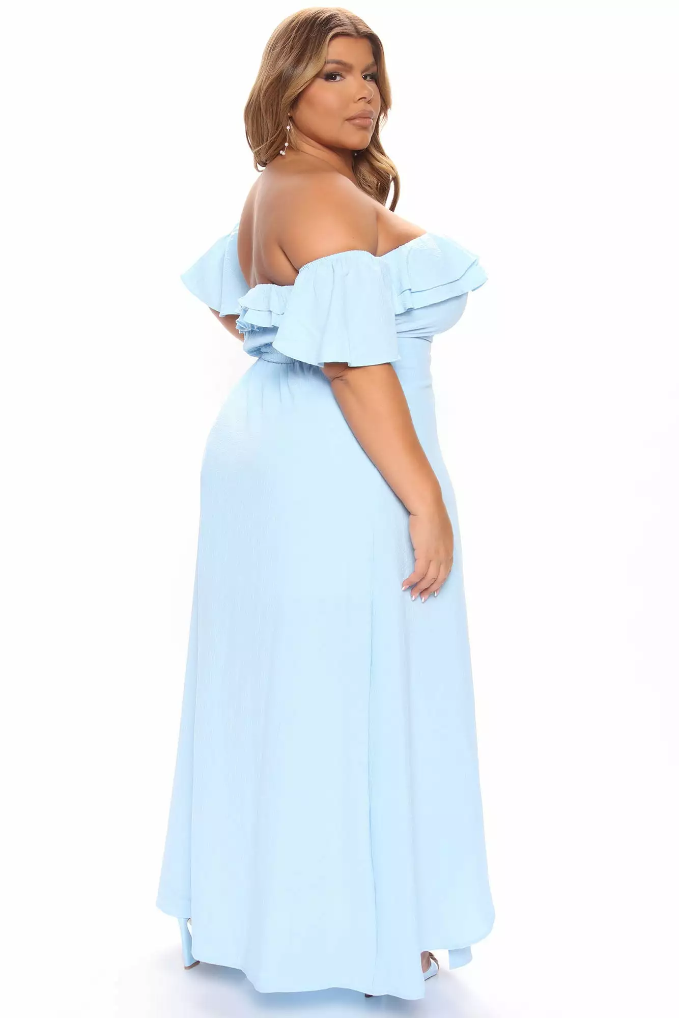 Fashion Nova Mara Off Shoulder Maxi Dress - Light Blue 11 Fashion Nova Mara Off Shoulder Maxi Dress - Light Blue - Image 9