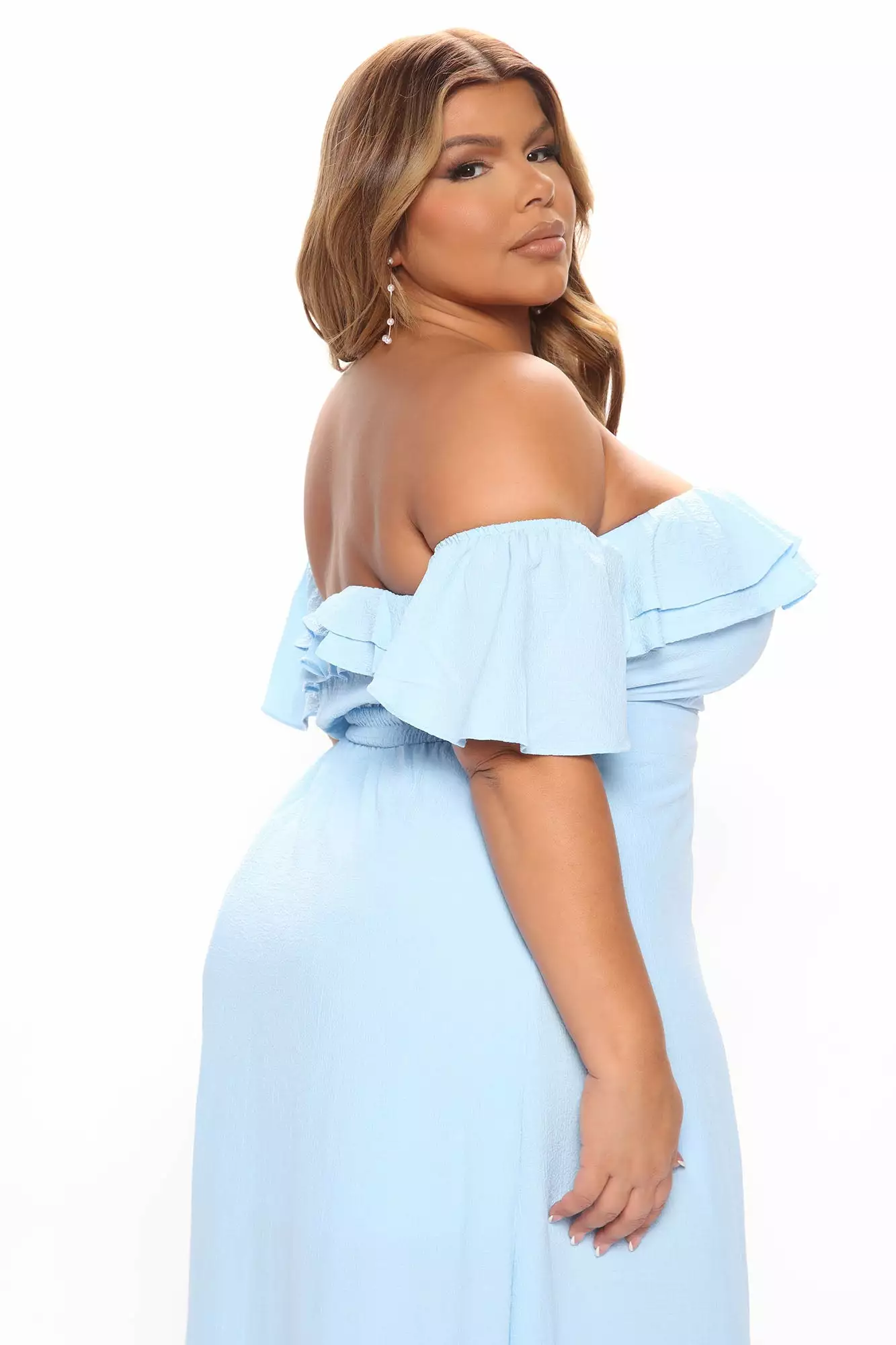 Fashion Nova Mara Off Shoulder Maxi Dress - Light Blue 12 Fashion Nova Mara Off Shoulder Maxi Dress - Light Blue - Image 10