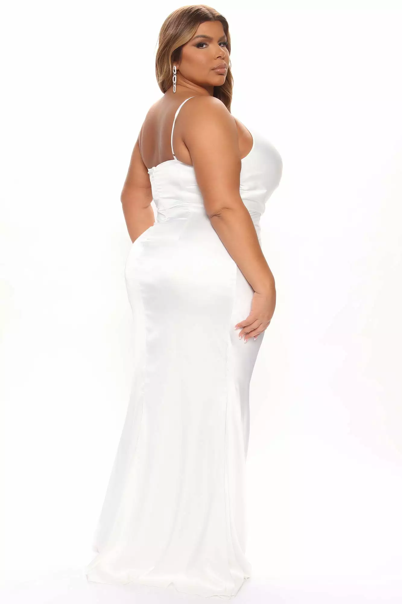 Fashion Nova Luxe Nights Satin Maxi Dress - White 10 Fashion Nova Luxe Nights Satin Maxi Dress - White - Image 8