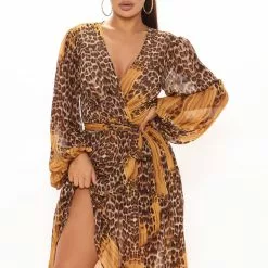 Fashion Nova Nadine Long Sleeve Midi Dress - Mustard/combo -Fashion Nova Dresses Shop 02 25 21Studio2 SN TB 10 34 04 7 DM1494 Mustardcombo P 14306 WG